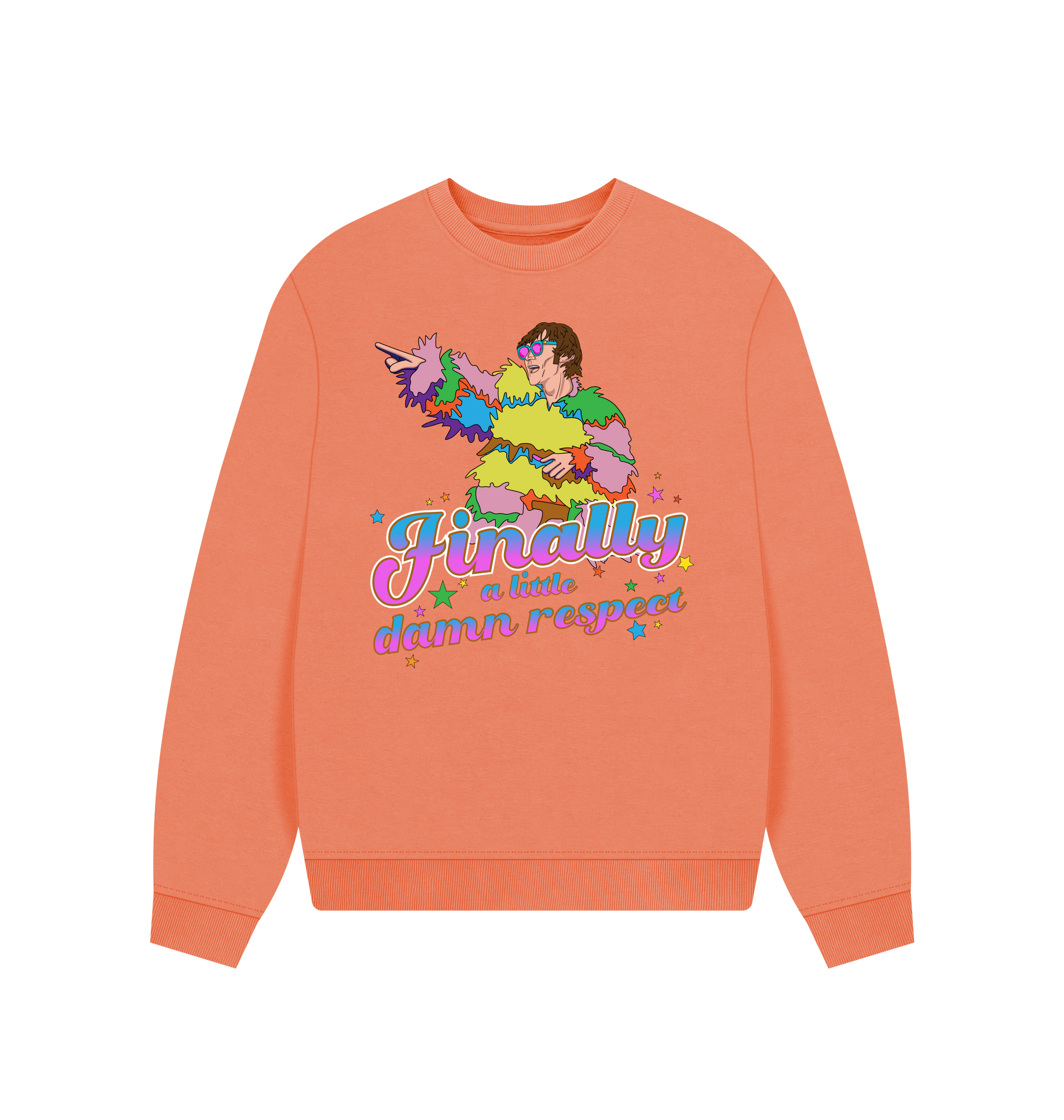 Apricot Printed Sweater Front