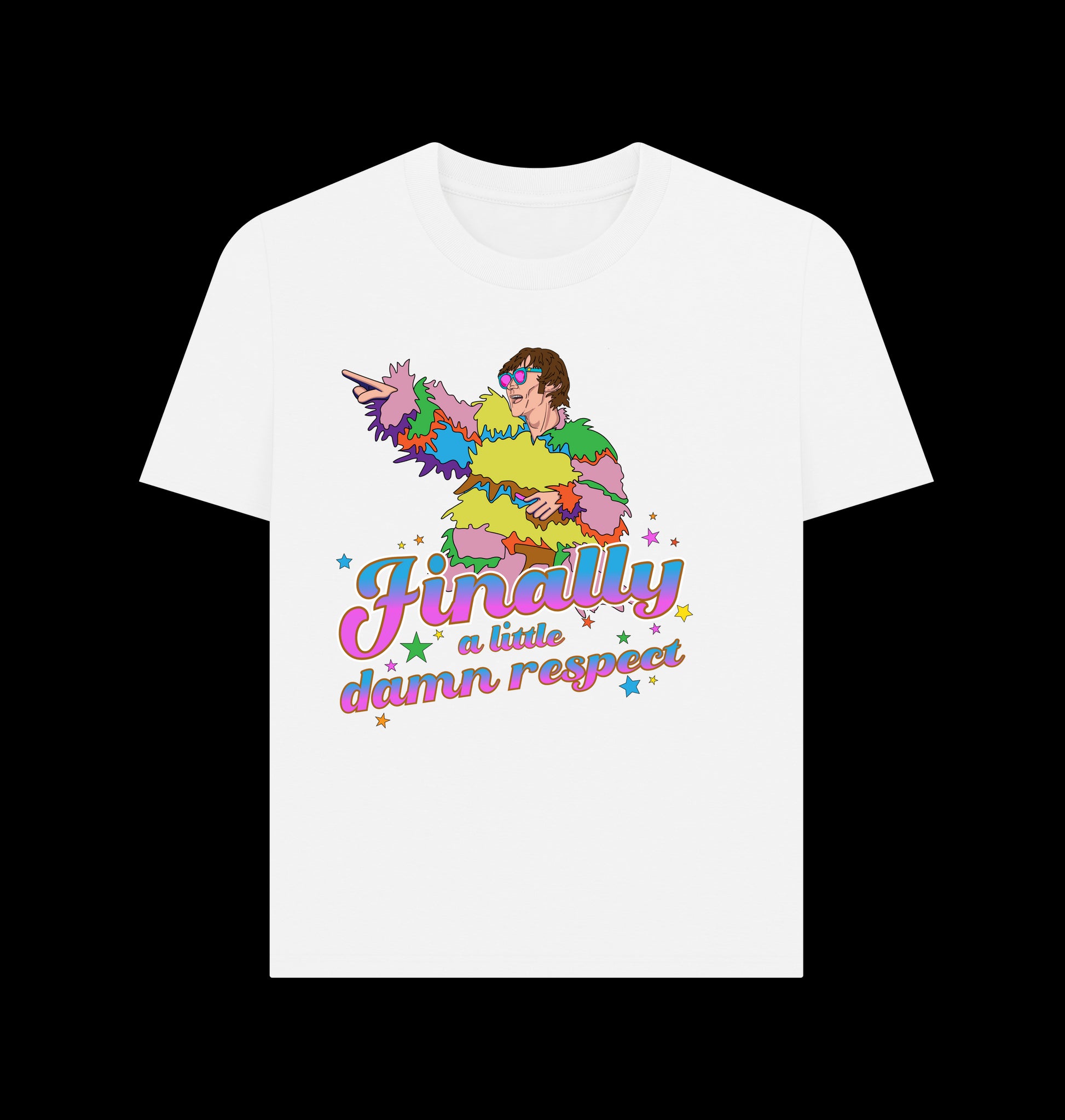 White Printed T-shirt Front