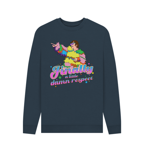 Navy Blue Printed Sweater Front